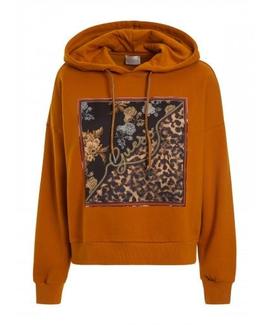 SUDADERA POLAR ZENOVIA CON PATCH EN ANIMAL PRINT