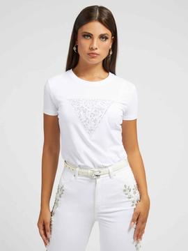 CAMISETA LIDIA BLANCA CON LOGO STRASS