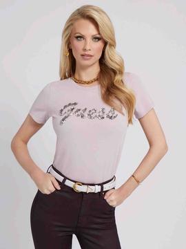 CAMISETA BONITA MALVA CON LOGO DE PEDRERÍA