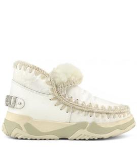 BOTA ESKIMO TRAINER LOGO RHINESTONE BLANCA ENCERA