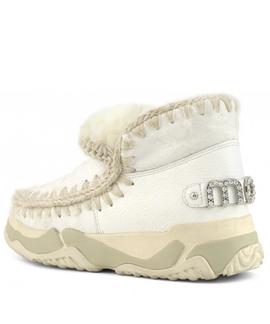 BOTA ESKIMO TRAINER LOGO RHINESTONE BLANCA ENCERA