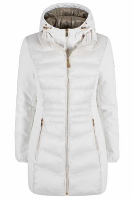 CHAQUETA DE MUJER ACOLCHADA CON CAPUCHA BLANCA