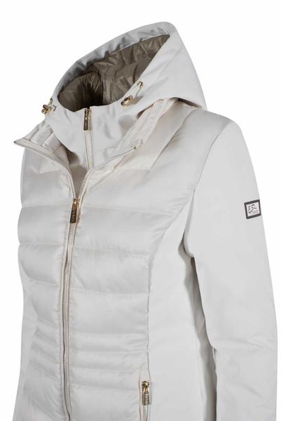 CHAQUETA CON CAPUCHA JAKO CHAMP 2.0, BLANCA MUJER.