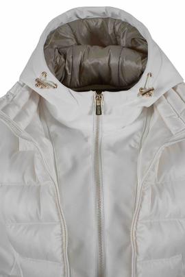 CHAQUETA DE MUJER ACOLCHADA CON CAPUCHA BLANCA