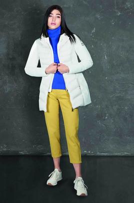 CHAQUETA DE MUJER ACOLCHADA CON CAPUCHA BLANCA