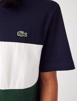 CAMISETA LACOSTE COLOR BLOCK MULTICOLOR