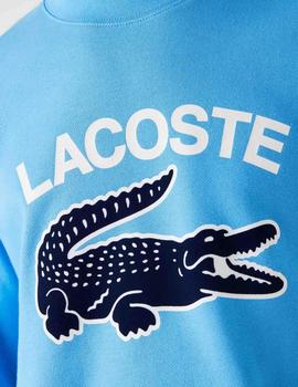 SUDADERA LACOSTE ESTAMPADA AZUL