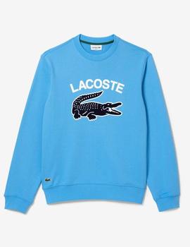 SUDADERA LACOSTE ESTAMPADA AZUL