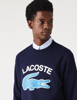 SUDADERA LACOSTE ESTAMPADA AZUL MARINO