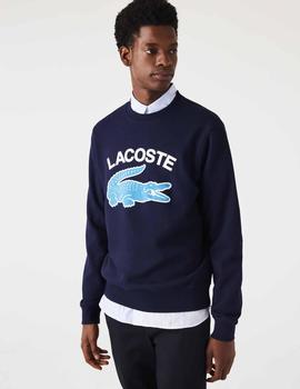 SUDADERA LACOSTE ESTAMPADA AZUL MARINO