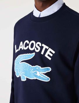 SUDADERA LACOSTE ESTAMPADA AZUL MARINO