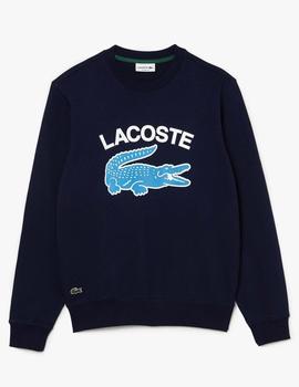 SUDADERA LACOSTE ESTAMPADA AZUL MARINO