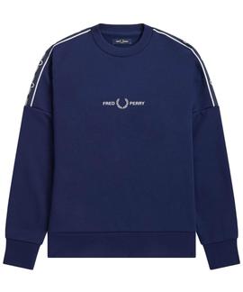 SUDADERA POLAR TAPED SLEEVE AZUL MARINO