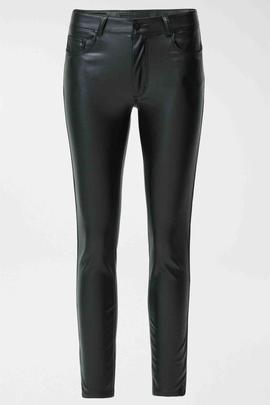 PANTALÓN DESTINY CROPPED SKINNY FIT DE ECOPIEL NEGRA