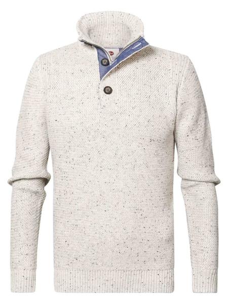 Jersey de hombre de punto grueso en color azul marino con cuello alto -  Altonadock