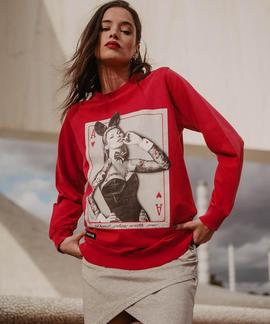 SUDADERA UNISEX KATE PLAY ROJO DEGRADÉ