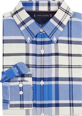 CAMISA OVERCHECK REGULAR FIT DE CUADROS AZULES