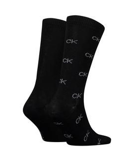 ONE SIZE CK MEN SOCK 2P CK ALL OVER BLACK