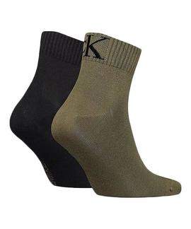 ONE SIZE CK MEN QUARTER 2P LOGO OLIVE COMBO