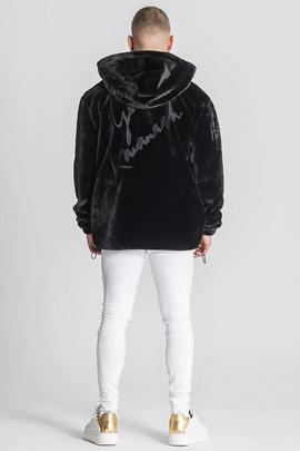 CHAQUETA POLAR CON CAPUCHA SIGNATURE SHERPA NEGRA