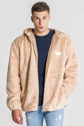 CHAQUETA POLAR CON CAPUCHA SIGNATURE SHERPA BEIGE