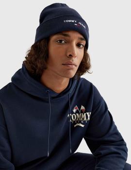 GORRO SPORT BEANIE DE PUNTO ELÁSTICO CON LOGO AZUL MARINO