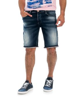 BERMUDA VAQUERA LOOSE FIT MEDIUM WASH EN DENIM AZU