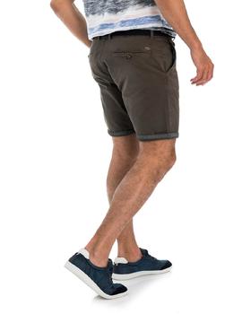 BERMUDA DE LONETA CON BOLSO CHINO VERDE KAKI