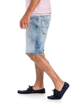 BERMUDA VAQUERA LOOSE FIT CLEAN WASH EN DENIM AZUL