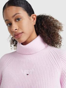 JERSEY CUELLO CISNE ACANALADO LOFTY TURTLE RELAXED FIT ROSA