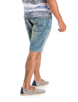 BERMUDA VAQUERA LOOSE FIT DIRTY WASH EN DENIM AZUL