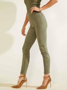 PANTALÓN LEGGING MAYA DE EFECTO ANTE VERDE CAQUI