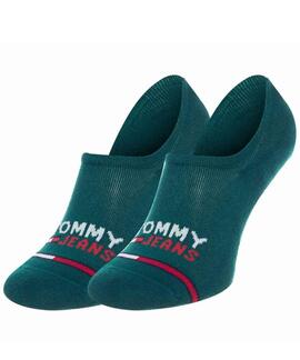 PIMKIES UNISEX TOMMY JEANS NO SHOW 2 PACK AZUL Y VERDE