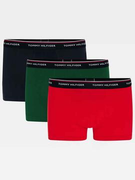 BOXER 3 PACK TRUNK AZUL MARINO / VERDE / ROJO