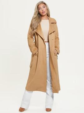 GABARDINA LARGA BARAA TRENCH EN ANTE SINTÉTICO CAMEL