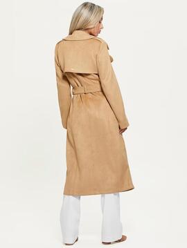 GABARDINA LARGA BARAA TRENCH EN ANTE SINTÉTICO CAMEL