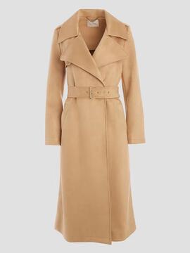 GABARDINA LARGA BARAA TRENCH EN ANTE SINTÉTICO CAMEL