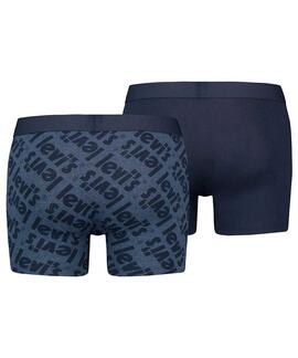 LEVI'S® MEN POSTER LOGO AOP BOXER BRIEF 2 PACK BLUE COMBO