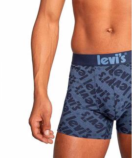 LEVI'S® MEN POSTER LOGO AOP BOXER BRIEF 2 PACK BLUE COMBO