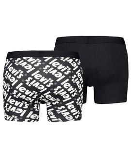 LEVI'S® MEN POSTER LOGO AOP BOXER BRIEF 2 PACK BLACK COMBO