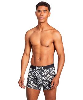 LEVI'S® MEN POSTER LOGO AOP BOXER BRIEF 2 PACK BLACK COMBO