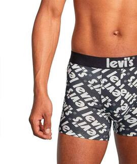 LEVI'S® MEN POSTER LOGO AOP BOXER BRIEF 2 PACK BLACK COMBO