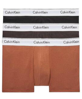 BOXER TRUNK 3 PACK LOW RISE CAMEL / MARRÓN / NEGRO