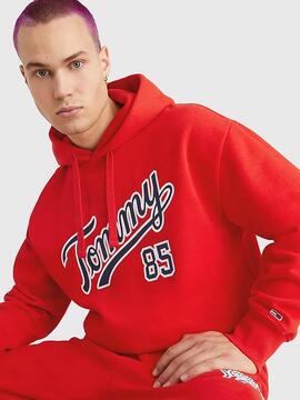 SUDADERA CON CAPUCHA COLLEGE 85 RELAXED FIT ROJA