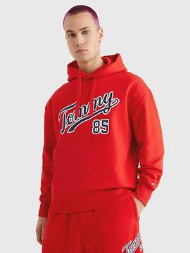 SUDADERA CON CAPUCHA COLLEGE 85 RELAXED FIT ROJA