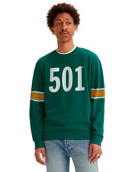 SUDADERA LEVI’S® STANDARD GRAPHIC CREW 501 STRIPE EVERGREEN