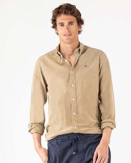 CAMISA MICROPANA GARMENT DYED CAMEL