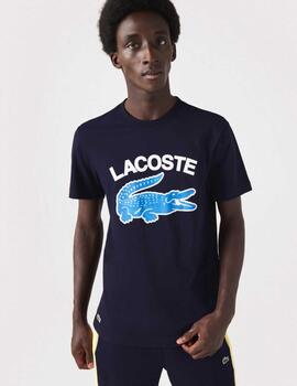 CAMISETA LACOSTE ESTAMPADA AZUL MARINO