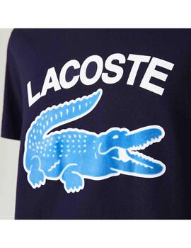 CAMISETA LACOSTE ESTAMPADA AZUL MARINO