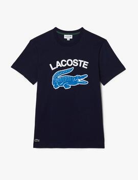 CAMISETA LACOSTE ESTAMPADA AZUL MARINO